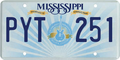 MS license plate PYT251