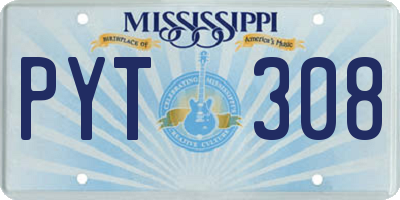 MS license plate PYT308