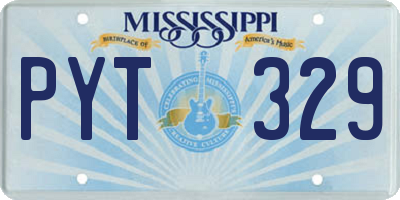 MS license plate PYT329