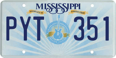 MS license plate PYT351