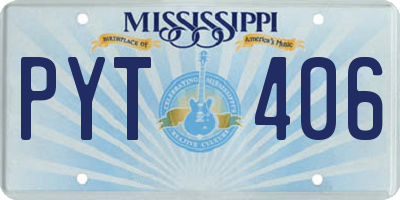 MS license plate PYT406