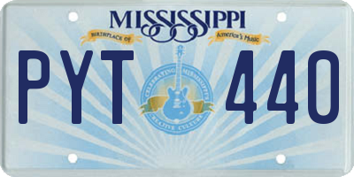 MS license plate PYT440