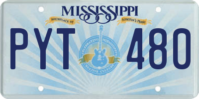 MS license plate PYT480