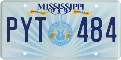 MS license plate PYT484