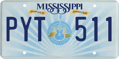 MS license plate PYT511