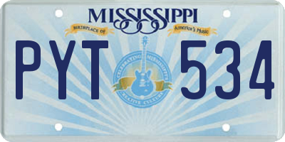 MS license plate PYT534