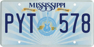 MS license plate PYT578