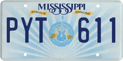 MS license plate PYT611
