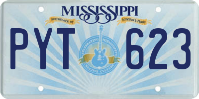 MS license plate PYT623