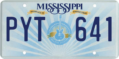 MS license plate PYT641