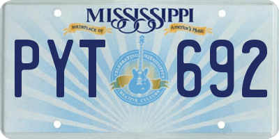 MS license plate PYT692