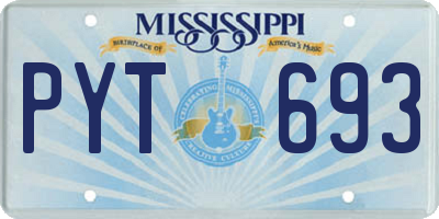 MS license plate PYT693