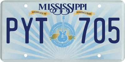 MS license plate PYT705