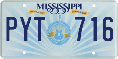 MS license plate PYT716