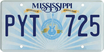 MS license plate PYT725