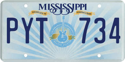 MS license plate PYT734