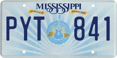 MS license plate PYT841