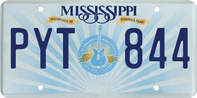 MS license plate PYT844