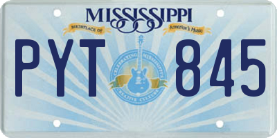 MS license plate PYT845