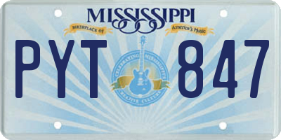MS license plate PYT847