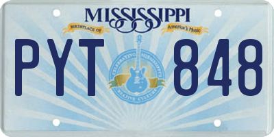 MS license plate PYT848