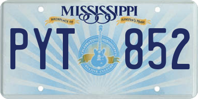 MS license plate PYT852