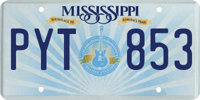 MS license plate PYT853