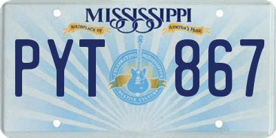 MS license plate PYT867