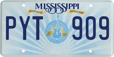 MS license plate PYT909