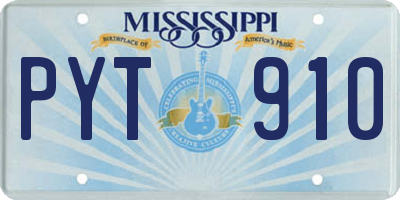 MS license plate PYT910
