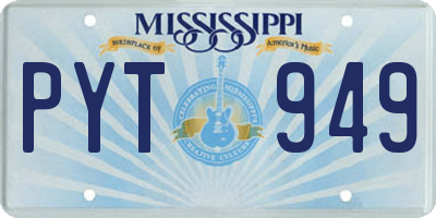 MS license plate PYT949