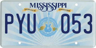 MS license plate PYU053