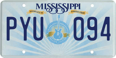 MS license plate PYU094