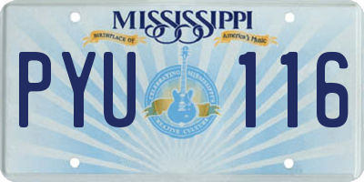 MS license plate PYU116
