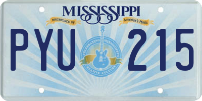 MS license plate PYU215