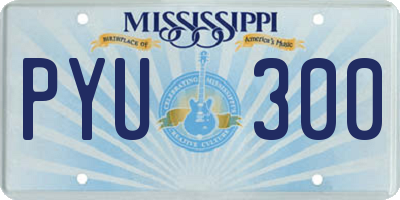 MS license plate PYU300