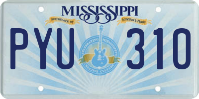 MS license plate PYU310