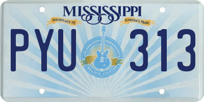 MS license plate PYU313