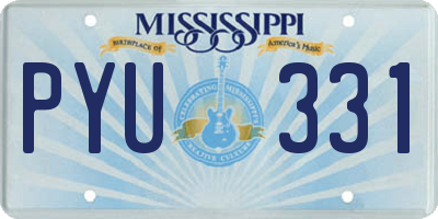 MS license plate PYU331