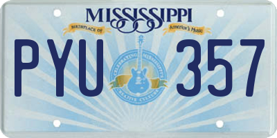 MS license plate PYU357