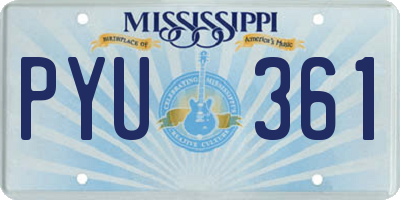 MS license plate PYU361