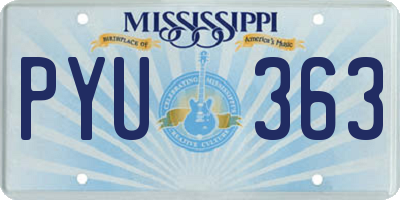 MS license plate PYU363