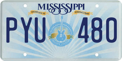 MS license plate PYU480