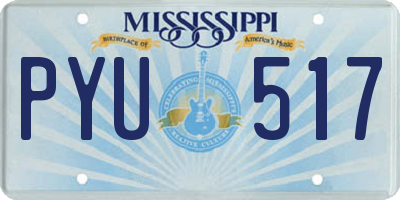 MS license plate PYU517