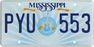 MS license plate PYU553