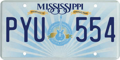 MS license plate PYU554