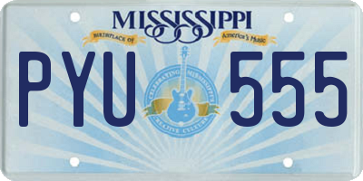 MS license plate PYU555
