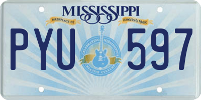 MS license plate PYU597