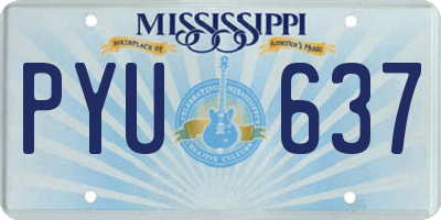 MS license plate PYU637