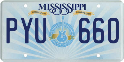 MS license plate PYU660
